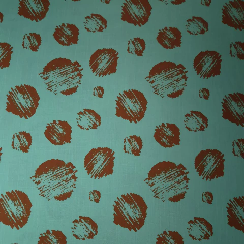 TECIDO VISCOSE ESTAMPADA - BOLA MARROM RISCADA - comprar online