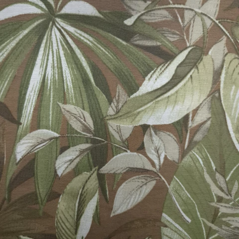 TECIDO GORGURÃO IMPERMEÁVEL (WATERBLOCK) - FOLHAGEM COM FUNDO MARROM - comprar online