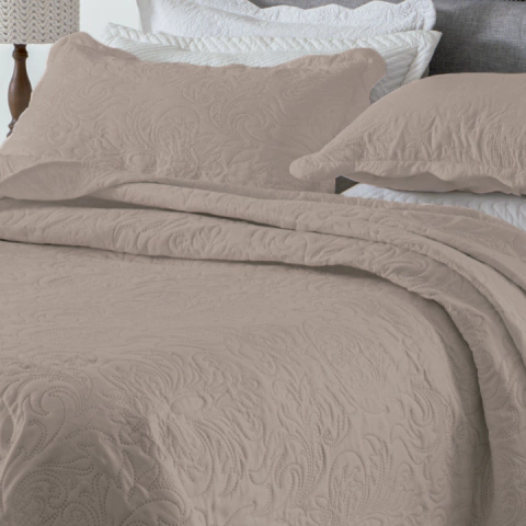 KIT COLCHA BOUTI CLASSIC ROZAC CASAL- BEGE - comprar online