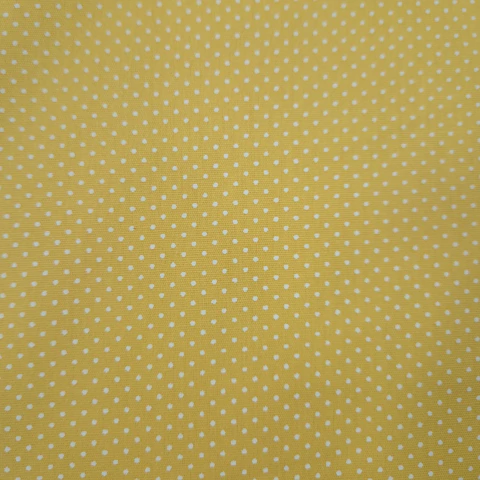 TECIDO TRICOLINE ESTAMPADA - POÁ MINE BRANCO FUNDO AMARELO - comprar online