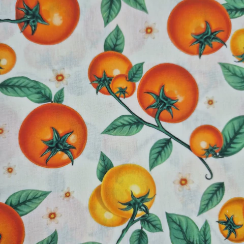 TECIDO TRICOLINE ESTAMPADA - TOMATES - comprar online