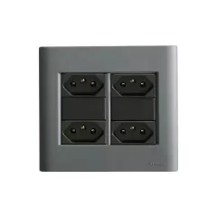 CONJ 4 TOMADAS 20A 4X4 GIZ TITÂNIO COM GRAFITE TRAMONTINA - comprar online