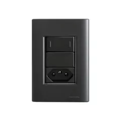 CJ 1 INTERRUPTOR PARALELO + 1 TOMADA DE 20A GIZ BLACK COM GRAFITE TRAMONTINA - comprar online