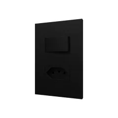 CONJ 1 INTERRUPTOR PARALELO + 1 TOMADA 20A RECTA SATIN BLACK BLUX 4X2 - comprar online