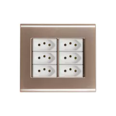 CONJ 6 TOMADAS 20A 4X4 LIZ OURO VELHO COM BRANCO TRAMONTINA - comprar online