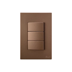 CONJ 3 INTERRUPTORES SIMPLES RECTA SATIN CORTEN BLUX 4X2 - comprar online