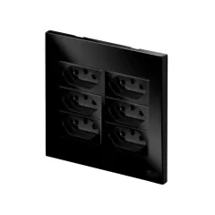 CONJ 6 TOMADAS 20A RECTA GLOSS BLACK BLUX 4X4 - comprar online