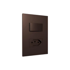 CONJ 1 INTERRUPTOR PARALELO + 1 TOMADA 20A RECTA SATIN CHOCOLATE BLUX 4X2 - comprar online