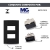 CONJ 4X2 1 INTERRUPTOR PARALELO + 1 TOMADA 20A CLEAN EBONY PRETO FOSCO MARGIRIUS - SOS MATERIAIS