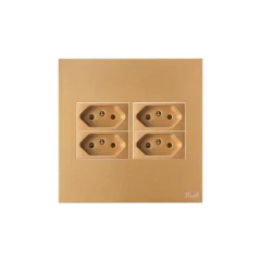CONJ 4 TOMADAS 10A 2P+T 250V RECTA SATIN OURO NOBRE BLUX 4X4 - comprar online