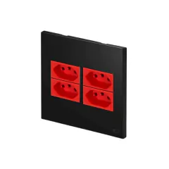 CONJ 4 TOMADAS 20A VERMELHA RECTA SATIN BLACK BLUX 4X4 - comprar online