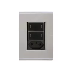 CJ 2 INTERRUPTORES PARALELO + TOMADA DE 10A LIZ FENDI GRAFITE TRAMONTINA - comprar online