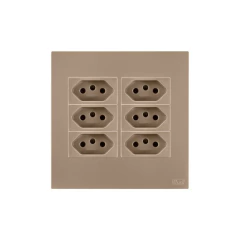 CONJ 6 TOMADAS 20A 2P+T 250V RECTA SATIN FENDI BLUX 4X4 - comprar online