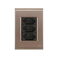 CJ 3 TOMADAS 20A/250V LIZ OURO VELHO GRAFITE TRAMONTINA - comprar online