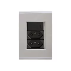 CJ 1 INTERRUPTOR SIMPLES + 2 TOMADAS DE 20A LIZ FENDI GRAFITE TRAMONTINA - comprar online