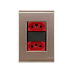 CJ 2 TOMADAS 20A/250V VERMELHA LIZ OURO VELHO GRAFITE TRAMONTINA - comprar online