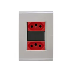CJ 2 TOMADAS 20A/250V VERMELHA LIZ FENDI GRAFITE TRAMONTINA - comprar online