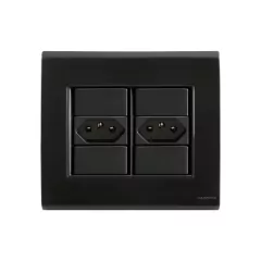 CJ 2 TOMADAS 10A 4X4 LIZ GRAFITE TRAMONTINA - comprar online