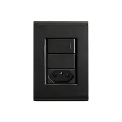 CONJ 1 INTERRUPTOR SIMPLES + 1 TOMADA 10A LIZ GRAFITE TRAMONTINA - comprar online