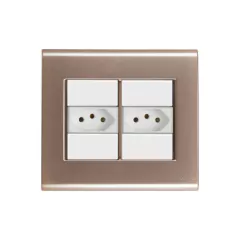 CONJ 2 TOMADAS 10A 4X4 LIZ OURO VELHO COM BRANCO TRAMONTINA - comprar online