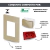 CONJ 2 INTERRUPTORES SIMPLES + 1 TOMADA 20A VERMELHA RECTA SATIN AREIA BLUX 4X2 - SOS MATERIAIS