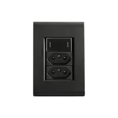CONJ 1 INTERRUPTOR PARALELO + 2 TOMADAS DE 10A LIZ GRAFITE TRAMONTINA - comprar online