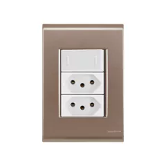 CJ 1 INTERRUPTOR PARALELO + 2 TOMADAS DE 10A LIZ OURO VELHO BRANCO TRAMONTINA - comprar online