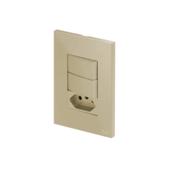 CONJ 2 INTERRUPTORES PARALELO + 1 TOMADA 20A RECTA SATIN AREIA BLUX 4X2 - comprar online
