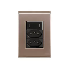 CJ 1 INTERRUPTOR PARALELO + 2 TOMADAS DE 20A LIZ OURO VELHO GRAFITE TRAMONTINA - comprar online