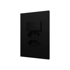CONJ 1 INTERRUPTOR PARALELO + 2 TOMADAS 20A RECTA SATIN BLACK BLUX 4X2 - comprar online