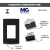 CONJ 4X2 2 INTERRUPTORES PARALELO + 1 TOMADA 20A CLEAN EBONY PRETO FOSCO MARGIRIUS - SOS MATERIAIS