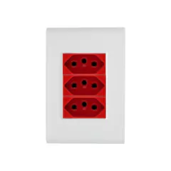 CONJ 3 TOMADAS 20A/250V VERMELHA LIZ BRANCA TRAMONTINA - comprar online