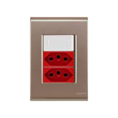CJ 1 INTERRUPTOR PARALELO + 2 TOMADAS DE 20A VERMELHA LIZ OURO VELHO BRANCO TRAMONTINA - comprar online