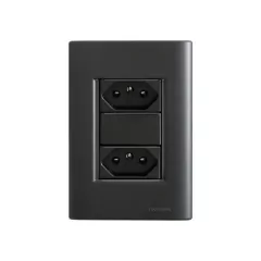 CJ 1 TOMADA 10A + 1 TOMADA DE 20A GIZ BLACK COM GRAFITE TRAMONTINA - comprar online