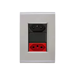 CJ 1 TOMADA 10A + TOMADA DE 20A VERMELHA LIZ FENDI GRAFITE TRAMONTINA - comprar online