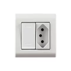CJ CAIXA SOBR 1 INTERRUPTOR PARALEO + 1 TOMADA 10A LIZFLEX BRANCO TRAMONTINA - comprar online
