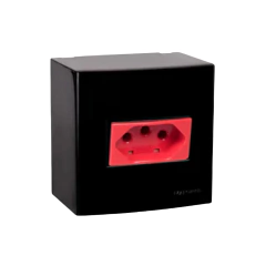 CAIXA SOBREPOR 1 TOMADA 20A VERMELHA LINHA SLEEK PRETO MARGIRIUS - comprar online