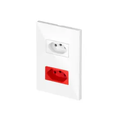 CONJ 1 TOMADA 10A + 1 TOMADA 20A VERMELHA RECTA GLOSS BRANCA BLUX 4X2 - comprar online