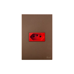 CONJ 1 TOMADA 20A VERMELHA 2P+T 250V RECTA SATIN CORTEN BLUX 4X2 - comprar online