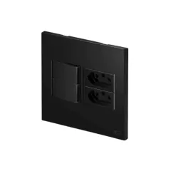 CONJ 2 INTERRUPTORES SIMPLES + 2 TOMADAS 10A RECTA SATIN BLACK BLUX 4X4 - comprar online