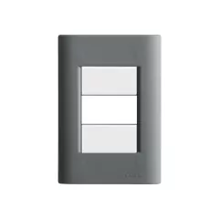 CJ PLACA 1 POSTO 4X2 GIZ TITÂNIO COM BRANCO TRAMONTINA - comprar online