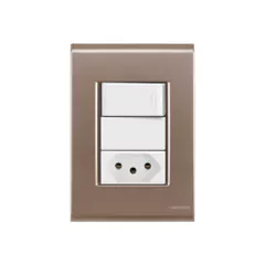 CJ 1 INTERRUPTOR SIMPLES + 1 TOMADA DE 20A LIZ OURO VELHO BRANCO TRAMONTINA - comprar online