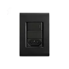 CONJ 1 INTERRUPTOR SIMPLES + TOMADA DE 20A LIZ GRAFITE TRAMONTINA - comprar online