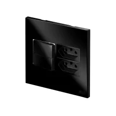 CONJ 2 INTERRUPTORES SIMPLES + 2 TOMADAS 20A RECTA GLOSS BLACK BLUX 4X4 - comprar online
