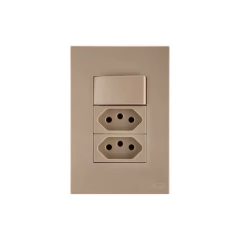 CONJ 1 INTERRUPTOR PARALELO + 2 TOMADAS 10A RECTA SATIN FENDI BLUX 4X2 - comprar online