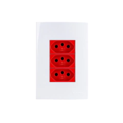 CONJ 4X2 3 TOMADAS 20A VERMELHA 2P+T LINHA SLEEK MARGIRIUS - comprar online