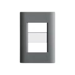 CJ PLACA 2 POSTOS 4X2 GIZ TITÂNIO COM BRANCO TRAMONTINA - comprar online