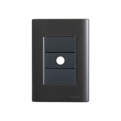 PLACA FURO 4X2 LIZ BLACK COM GRAFITE TRAMONTINA - comprar online