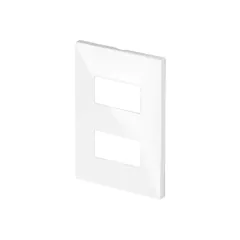 PLACA 4X2 2 POSTOS AFASTADOS RECTA GLOSS BRANCA - comprar online