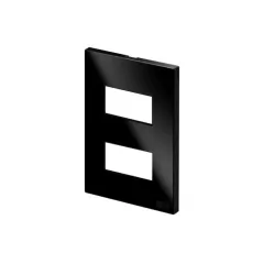 PLACA 2 POSTOS SEPARADOS 4X2 RECTA GLOSS BLACK BLUX - comprar online